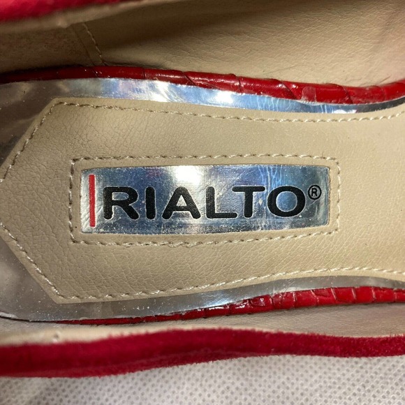 Rialto Pumps Womens Sz 6M Red Murphy Classic Point Toe Snake Heels Stiletto - Picture 5 of 7